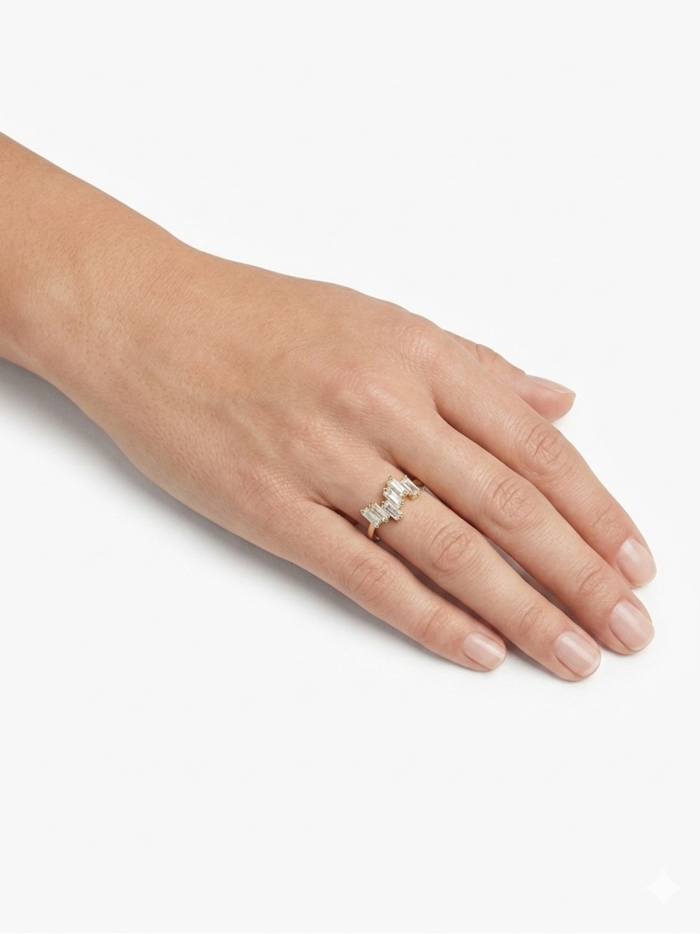 Gold Filled NEW Baguette Cz Ring Size 7 with Box - Picture 3 of 9